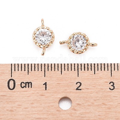 Цветок латунь микро проложить кубический цирконий звенья разъемы X-ZIRC-L054-09KCG-NR-1