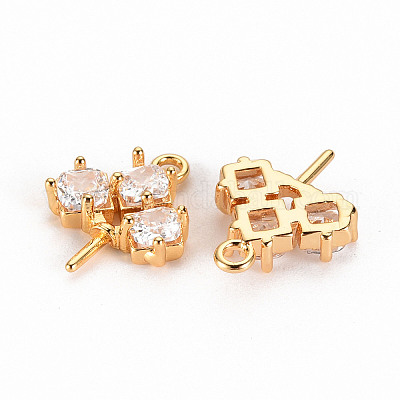 Латунные микропейв прозрачные кубические циркониевые шпильки KK-S360-065-NF-1
