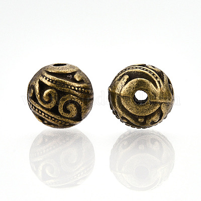 Сплавочные овальные бусины тибетского стиля  TIBE-WH0009-03AB-1