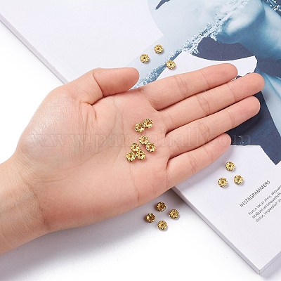 Железные хрустальные бусины-разделители со стразами RB-A007-6MM-G-1