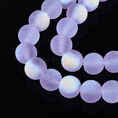 Матовые прозрачные стеклянные бусины GLAA-T032-T8mm-MBB01-1