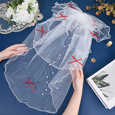 Органза абс жемчужная свадебная фата OHAR-WH20020-05A-1