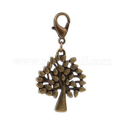 5шт 5 стиля осенний лист и дерево сплав подвески украшения набор HJEW-JM00825-1