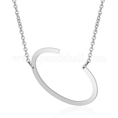 Не тускнеющие 201 нержавеющая сталь начальные подвески ожерелья NJEW-S069-JN003D-C-1