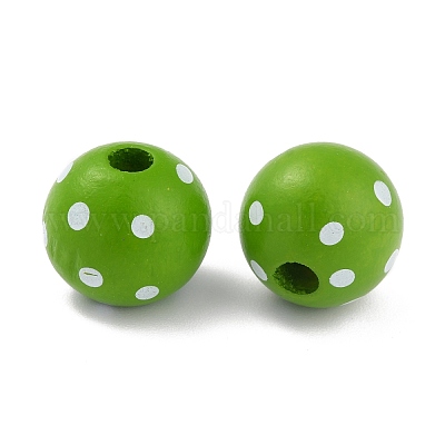 Окрашенные натуральные деревянные бусины WOOD-O005-01C-1