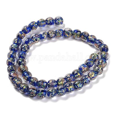 Нити стеклянных бусин из дихроичной фольги ручной работы DICH-U001-02D-1