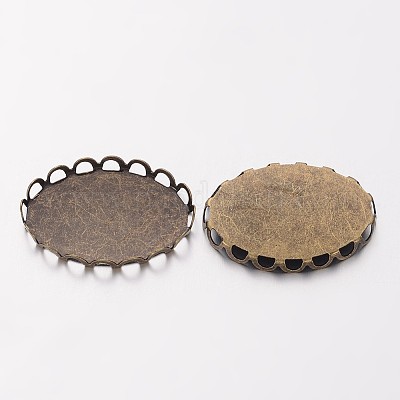 Плоская овальная латунная кружевная оправа X-KK-E185-AB-NF-1