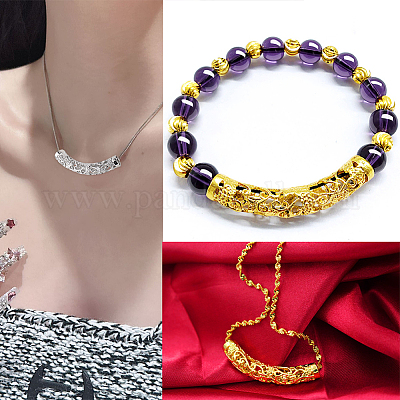 6шт 2 цвета латунные бусины трубки KK-BBC0014-58-1