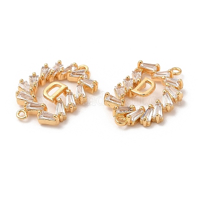 Латунные подвески-коннекторы с прозрачным стеклом KK-B074-62G-1