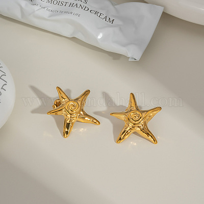 Серьги-гвоздики в европейском стиле из нержавеющей стали в форме звезды SW3410-1