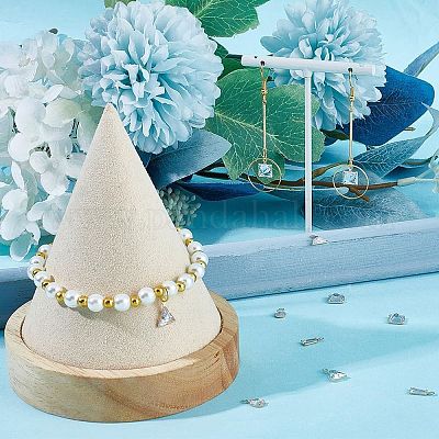 56шт. 4 комплекта подвесок из латуни с кубическим цирконием ZIRC-BBC0001-66-1