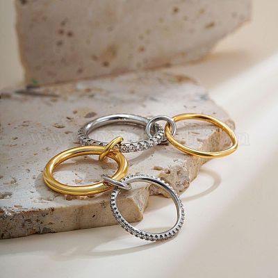 Латунные микро проложить пальцев кольца кубического циркония FS-WG6545E-09-1