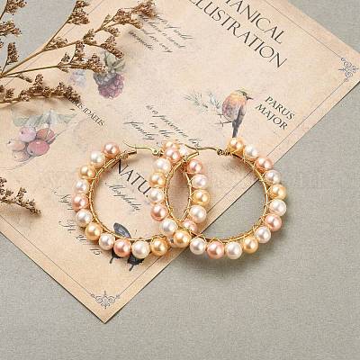 Серьги-кольца из нержавеющей стали 304 EJEW-JE04291-01-1