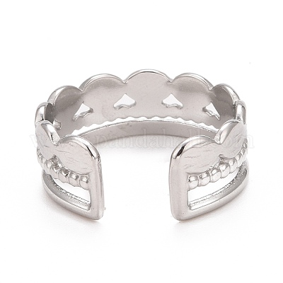 Кольцо-манжета овальной формы из нержавеющей стали 304 RJEW-C025-11P-1