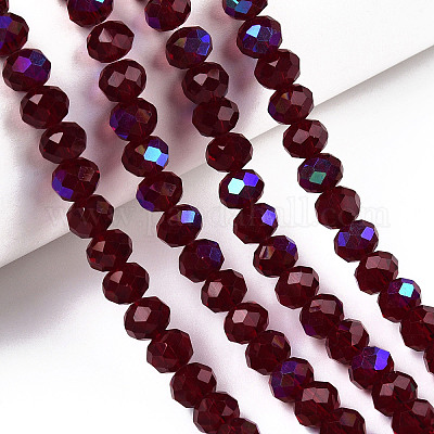 Стеклянные бусины с гальваническим покрытием  X1-EGLA-A034-T6mm-L21-1