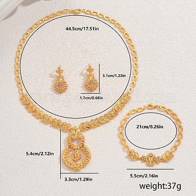 Элегантные комплекты из латунных листьев в ближневосточном стиле для женщин XK7666-1