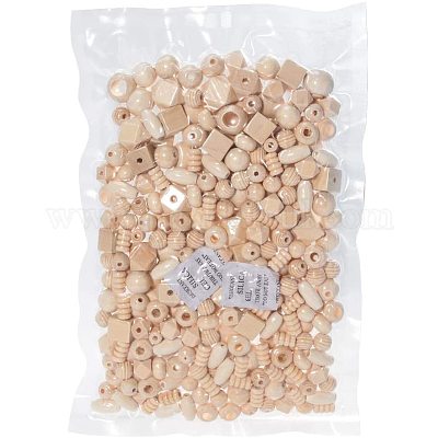 Незавершенные бусы из натурального дерева WOOD-PH0008-86-1