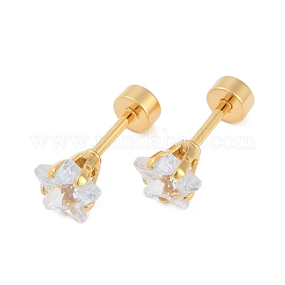 Звездные стеклянные беруши поддельные EJEW-H105-23G-C-1