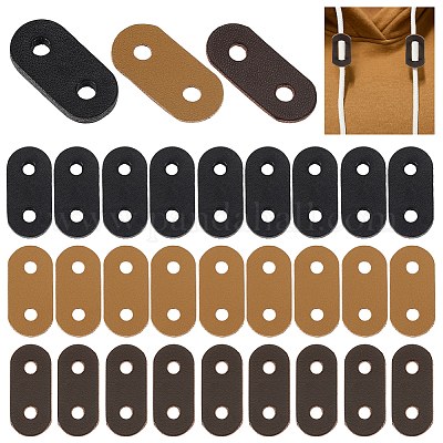 30 шт. 3 стиля овальной кожаной пряжки-слайдера FIND-PH0027-89-1