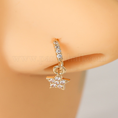 Латунные микропаве прозрачные кубические цирконии подвески кольца для носа FS-WGE8D7E-03-1