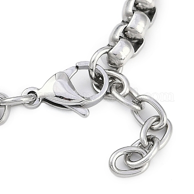 Браслеты из нержавеющей стали 304 с цепочками-коробками BJEW-S156-02P-1