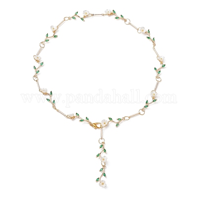 Комплект из латунных подвесных серег-гвоздиков с микропаве из кубических цирконий и цепочек SJEW-JS01323-1