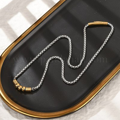 Ожерелья из нержавеющей стали 304 с коробчатой цепочкой NJEW-Z055-01GP-1