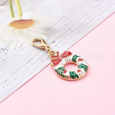 Подвески из легкого сплава золота с эмалью на рождественскую тему X1-HJEW-JM00470-1