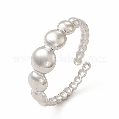 Не тускнеющее плоское круглое открытое кольцо-манжета из нержавеющей стали 304 для женщин RJEW-B027-10P-1