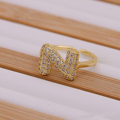 Латунные кольца-манжеты с микропаве из прозрачного кубического циркония FS-WGB210B-14-1