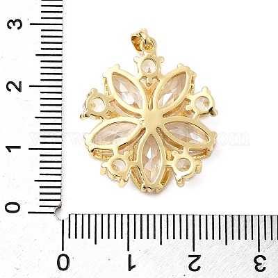 Латунные микропаве прозрачные подвески с фианитом KK-G542-04G-01-1