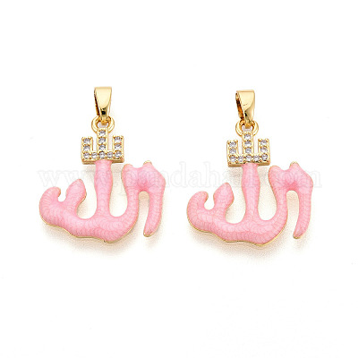 Латунные микропроволочные кубические циркониевые подвески из эмали KK-L231-06G-01-1