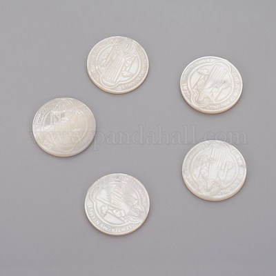 Натуральная белая ракушка перламутр кабошоны SHEL-P071-07A-1