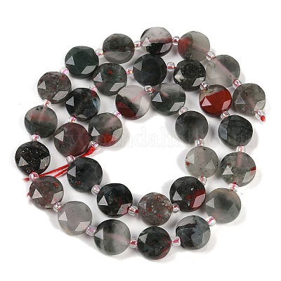 Нити из натуральных африканских кровавых камней G-C116-A32-01-1