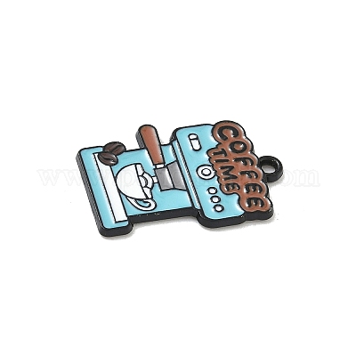 Эмалевые подвески из сплава на кофейную тематику ENAM-I077-02EB-03-1