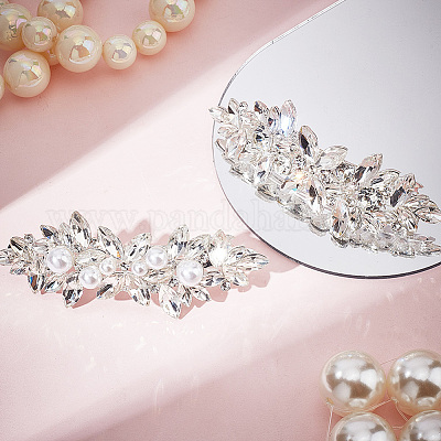 2 шт. 2 заколки для волос с цветочным кристаллом и стразами OHAR-GF0001-25-1
