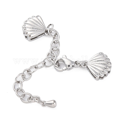 Крест латунный микро-паве кубический цирконий удлинитель цепи KK-Z084-05P-1