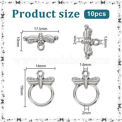 10 шт. застежки-тоглы из нержавеющей стали 304 STAS-PH0005-78-1