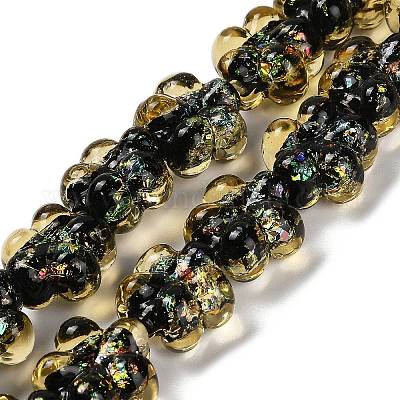 Нити стеклянных бусин из дихроичной фольги ручной работы DICH-U001-04A-1