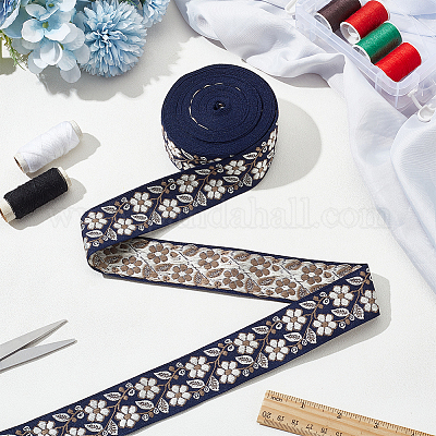 10 ярд полиэфирные ленты с вышивкой в этническом стиле OCOR-FG0002-24C-1