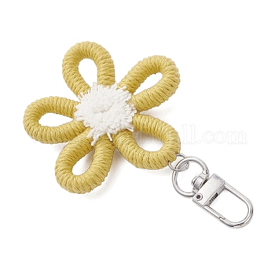 Полиэфирные украшения цветок подвеска HJEW-JM03961-03-1