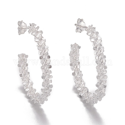 925 серьги-кольца из стерлингового серебра EJEW-F265-07S-1