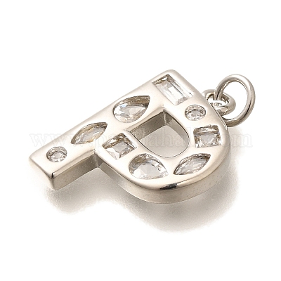 Латунные микропаве прозрачные подвески с фианитом KK-G521-01P-P-1