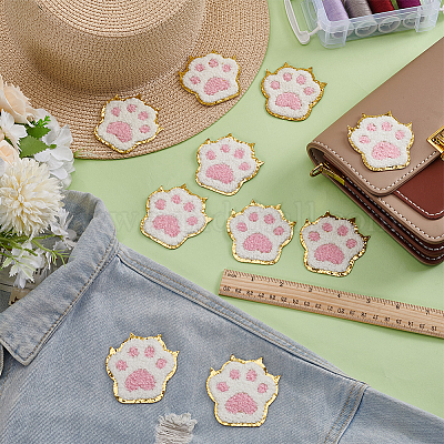 10 шт. полиэстеровые нашивки с отпечатками лап PATC-FG0002-76-1