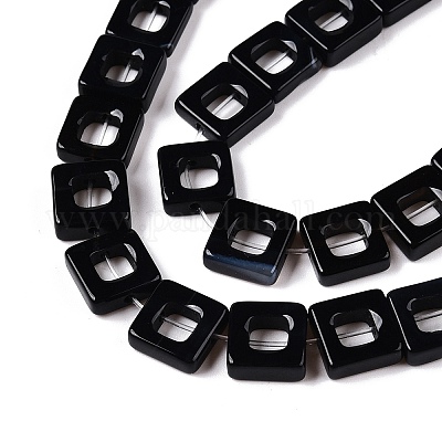 Нити бусин из натурального черного агата G-N342-102C-1