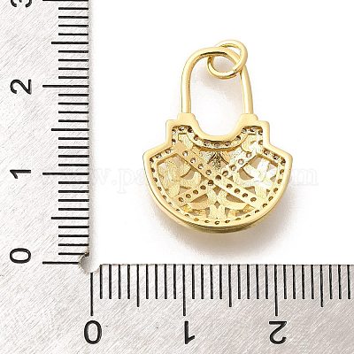 Латунные микропаве прозрачные подвески с фианитом KK-L225-043G-1