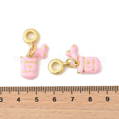 Латунные эмалированные европейские подвески с подвесками KK-FZC0001-02B-G-1