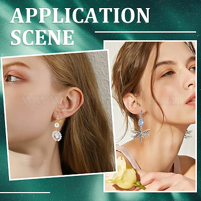 32 шт. 4-цветная латунная микропаве кубический цирконий винтовая фурнитура для сережек-клипс KK-SC0005-55-1