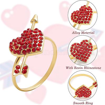 Кольца для салфеток из сплава «стрела и сердце» AJEW-FG0001-69-1