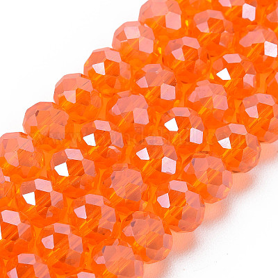 Стеклянные бусины с гальваническим покрытием  EGLA-A034-T8mm-A23-1